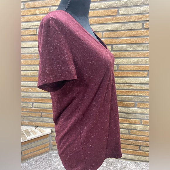 Medium sparkle v neck tee wine red - Picture 4 of 5